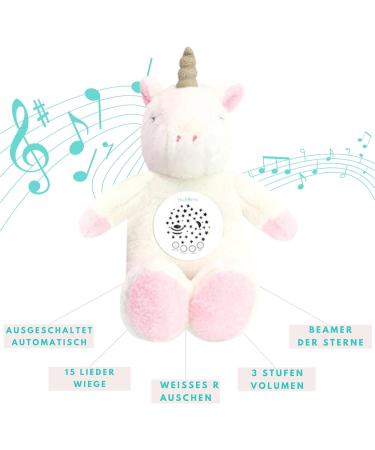 Huborns Unicorn Night Light Cuddly Toy with White Noise - Sleep Aid for Children & Perfect Baby Shower Gift - Buy Online on GoSupps.com