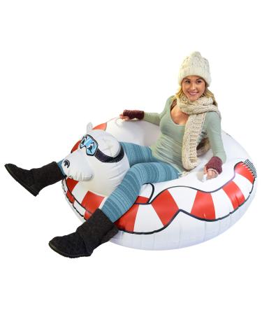 GoFloats Winter Snow Tube - Inflatable Sled for Kids and Adults (Choose from Unicorn, Disney's Frozen, Ice Dragon, Polar Bear, Penguin, Flamingo)