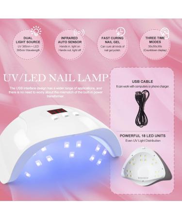 PEACECOLOR Gel Nail Kit with 36W Lamp - 20 Color Starter Set with Glossy & Matte Top Coats - Manicure Tools for DIY at Home - Buy Online on GoSupps.com