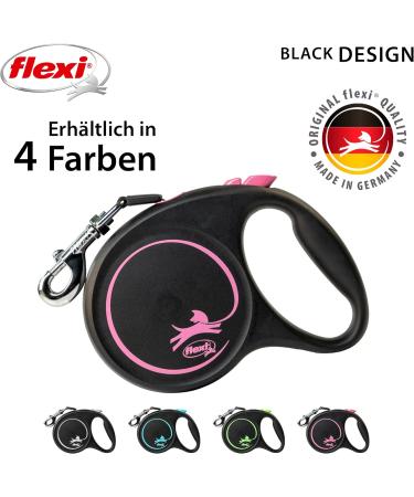 Flexi Retractable Leash - Black/Pink Design | Size L - Multi Size Options | Ideal for Small Dogs - International Shipping Available - Buy Online on GoSupps.com
