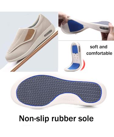 DZKJ Unisex Diabetic Shoes - Extra Wide Width Sandals for Edema, Plantar Fasciitis, Bunions - Size 42 Darkgrey - Buy Online on GoSupps.com