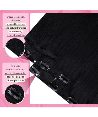 Youngsee 30cm Clip-in Real Hair Extensions - Black Short Hair 80g 7PCs for Effortless Volume & Length - Buy Online on GoSupps.com
