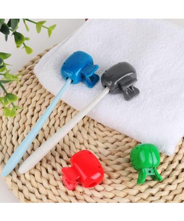 4 Pack Travel Toothbrush Head Covers - Portable Protector Caps for Manual & Electric Toothbrushes - Ideal for Home, Travel, Camping - Red Blue Green Grey - Buy Online on GoSupps.com