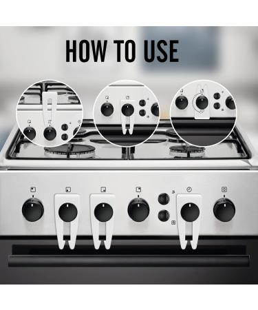 Leofeck 6 PCS Silicone Stove Knob Covers Child Proof Gas Stove Knob Safety Covers with Friction Avoiding Children Turning on Gas Stove Durable Stove Knob Covers Keep Safety for Kids Pets (White) - Buy Online on GoSupps.com