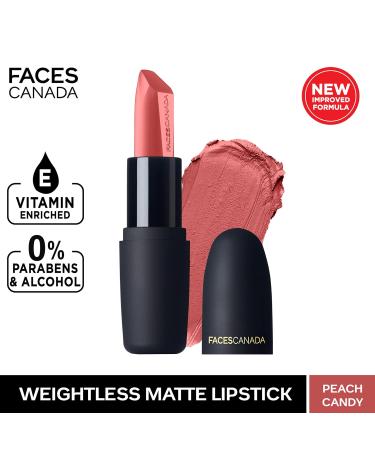 FACESCANADA Weightless Matte Lipstick - Peach Candy 14 - 4gm - Buy Online on GoSupps.com