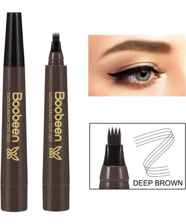 Boobeen Waterproof Eyebrow Pen Microblading Eyebrow Pencil with a Micro-Fork Tip Applicator Creates Natural Looking Brows Effortlessly Black Brown - Buy Online on GoSupps.com