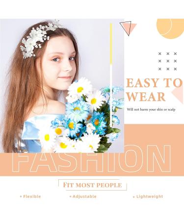 Flower Wedding Girl Headpiece Set - Pearl Silver Princess Headband for Baby Kids | Cute Communion Hair Accessories - Buy Online on GoSupps.com