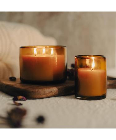 Cedarwood Nutmeg & Lavender Essential Oil Beeswax Candle | Bluecorn Beeswax Botanica | 8 oz Blown Glass Jar - International Shipping Available - Buy Online on GoSupps.com