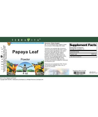 Papaya Leaf Powder (4 oz ZIN: 511016) - 3 Pack - Buy Online on GoSupps.com