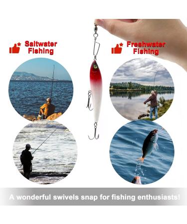 FishTrip Stainless Steel Ball Bearing Fishing Swivels with Snaps Coastlock 30 Pack - Ideal for Saltwater and Freshwater Fishing - #0-10# Size Range - 30pcs - Buy Online on GoSupps.com