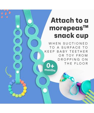 MorePeas On-The-Go Tether | Pacifier Clip & Sippy Cup Strap | Silicone Stroller & Car Seat Clip | Baby Toys & Teethers Holder | Dishwasher Safe | Sherbert - Buy Online on GoSupps.com