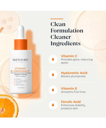 Vitamin C Serum with Ferulic Acid & Vitamin E | Brightening & Firming Hydrating Serum | Improve Discoloration & Uneven Tone | Natural Skin Care - 1oz - Buy Online on GoSupps.com
