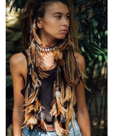 Runmi Boho Feather Headband with Long Tassels - Adjustable Festival Hair Accessories for Women & Girls - International Shipping Available - Buy Online on GoSupps.com