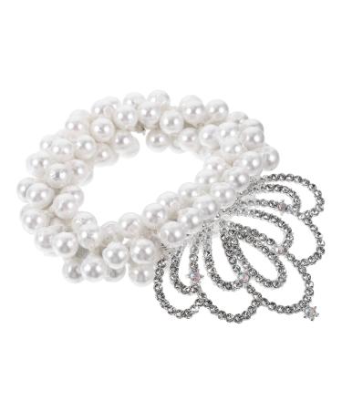 minkissy Girls Hair Accessories Ponytail Holder Girl Hair Tie Hair Ties for Girls Elastic Hair Tie for Girl Pearl Hair Tie Girl Hair Scrunchies Elasticity Hair Rope Plastic Child
