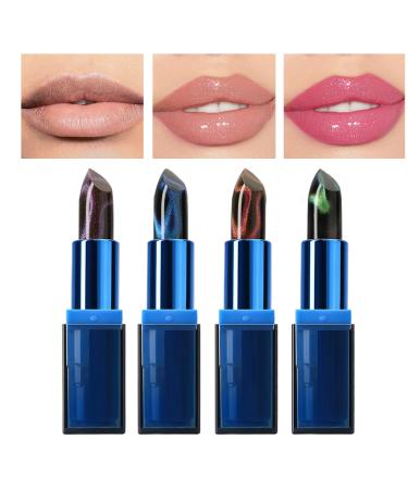 Shade-Changing Lip Balm - 4-in-1 Tinted Balm Lightweight Moisturizing Care for Daily Makeup Natural Effect