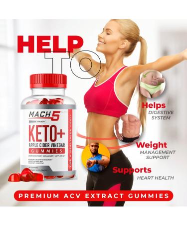 Mach5 Keto ACV Gummies - Advanced Apple Cider Vinegar Formula for 30 Days Supply - Buy Online on GoSupps.com