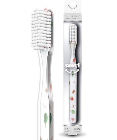 SMYL Soft Toothbrush for Adults | Nylon Bristles | Oral Care & Plaque Removal | Lifestyles Fun Strawberry - Buy Online on GoSupps.com