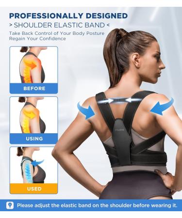 FILLOVE Posture Corrector for Men & Women - Magnetic Therapy Back Support Adjustable Upper Back Brace for Neck Clavicle Spine & Shoulder Pain Relief (Black L/XL - Buy Online on GoSupps.com