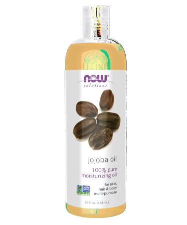 NOW Solutions, Jojoba Oil, 100% Pure Moisturizing, Multi-Purpose Oil for Face, Hair and Body, 16-Ounce 16 Fl Oz (Pack of 1)