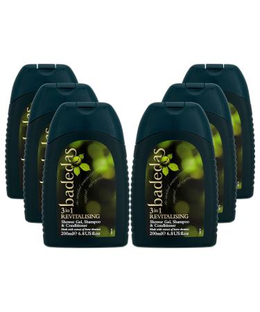 Badedas Revitalising Shower Gel Shampoo & Conditioner 200ml (PACK OF 6) 6.77 Fl Oz (Pack of 6)