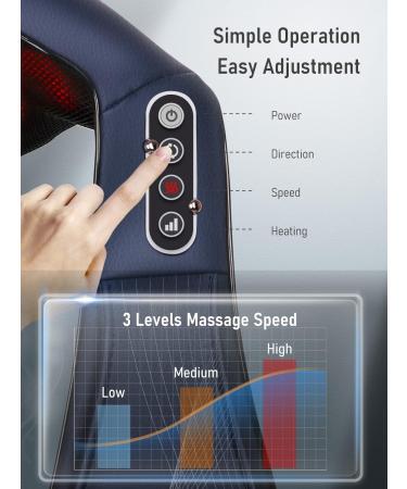 Shiatsu Massager for Back Shoulder & Neck with Warmth - 3D Deep Tissue Kneading for Whole Body Legs & Feet | Perfect Gifts for Mom & Dad - Buy Online on GoSupps.com