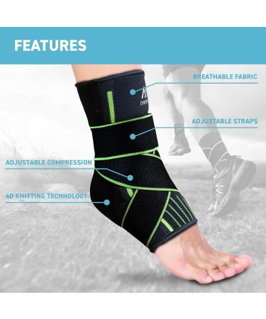 med-fit Stride-Flex Ankle Support 3D fabric technology 360 degrees of compression. Ideal for Ligament Damage Sprained Ankle Plantar Fasciitis Joint Pain and Tendonitis (1 Green Medium) Medium Green 1 - Buy Online on GoSupps.com