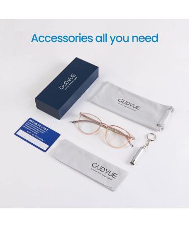 GUDVUE Blue Light Glasses - Ultra Lightweight Oval Eyewear for Men & Women | Anti-Glare UV400 Eye Strain Relief - Champagne Clear - Buy Online on GoSupps.com