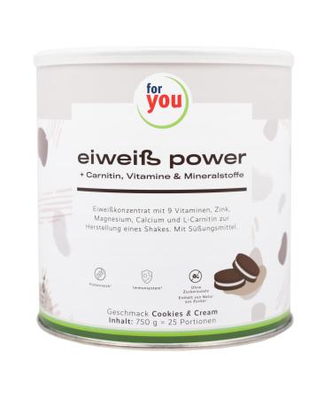 for you Power Protein Powder according to Dr. Strunz 750 g Highly Soluble Multi-Component Protein: Whey Soy Protein Milk and Chicken Egg + Vitamin L-Carnitine Minerals Chemical Score