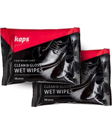 Kaps 2Pack of 15 Clean and Polish Disposable Wet Wipes Nubuck and Suede Leather Cleaning Wipes for Shoes Handbags Gloves Satchels Car Seat Furniture and More White Trainer Cleaner Shoe Wipes - Buy Online on GoSupps.com