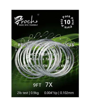 Fly Fishing Tapered Leader with Loop-9ft (10 Pack) 6X