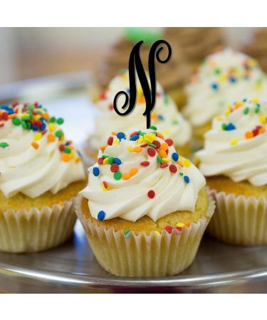 Monogram Letter N Cupcake Toppers Initial Single Letter Name Branches Leaf Romance For Wedding Bridal Shower Party Decorations Choosing Letter Design Color Bridal Shower Gifts 6PCS Style-3 - Buy Online on GoSupps.com