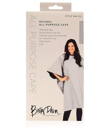 Betty Dain Reversi Reversible Coloring/Styling Cape - 50 x 60 Inches, Snap Closure, Chemical Proof Finish - Silver/Black - Buy Online on GoSupps.com