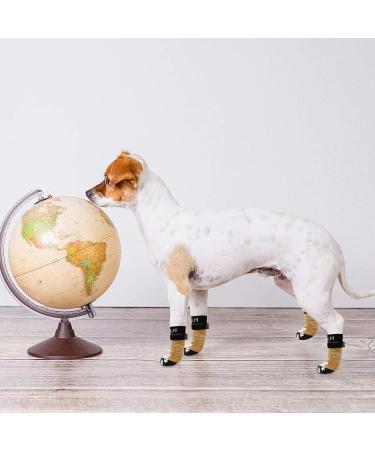 Buy Pupeck Double-Sided Anti-Slip Dog Socks | Adjustable Indoor Dog Shoes | Paw Protection & Traction Control - X-Large (Khaki) | 2 Pairs - Buy Online on GoSupps.com