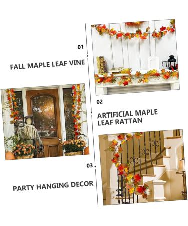 Cabilock 2 Pcs Simulated Maple Leaf Rattan Halloween Garland Maple Leaf Vines Silk Flower Artificial Ornament - Buy Online on GoSupps.com