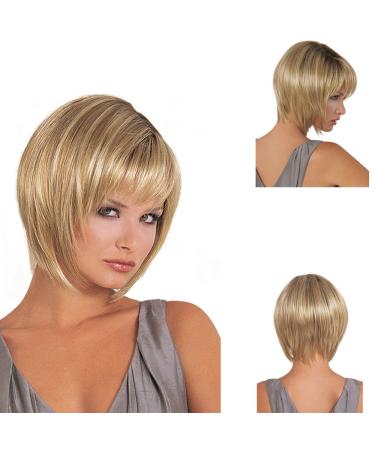 Fleurapance Women's Supernatural Light Gold Bob Wig - Stylish Heat Resistant Synthetic Hair for a Realistic Look - Buy Online on GoSupps.com