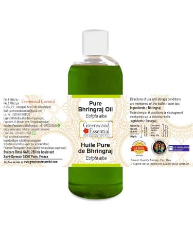 Buy Greenwood Essential Bhringraj Oil 200ml - Natural Therapeutic Quality for Hair Skin & Aromatherapy | Fragrance-Free - Buy Online on GoSupps.com