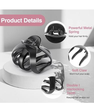 AMMON Large Black Octopus Hair Claw Clips for Women - No-Slip Strong Hold Styling Accessory (2 Pcs) - Buy Online on GoSupps.com