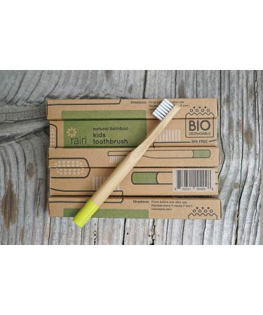 Rain Organic Bamboo Baby Kids Toothbrush - Safe Infant Toddler Toothbrush 6-12 Months+ | BPA-Free Biodegradable Wood, Extra Soft Bristles | Children's Dental Care (3 Pack) - Buy Online on GoSupps.com