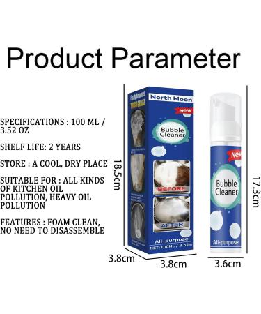 Bubble Cleaner Foam Spray Simple & Powerful Kitchen Degreaser All Purpose Kitchen Bubble Cleaner Limescale Remover Strong Stain Removing Fat & Oil Foam Cleaner for Kitchen Oven Stove A-100ML - Buy Online on GoSupps.com
