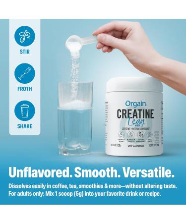 Orgain Micronized Creatine Monohydrate Lean Muscle Powder with Metabolism Blend Unflavored 50 Servings Supports Muscle Strength and Brain Health No Dairy or Soy Gluten Free Vegan - Buy Online on GoSupps.com