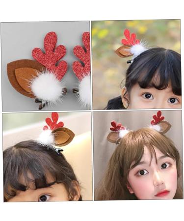 minkissy 4 Pairs Christmas antler hair barrettes for girls hair accessories for hair accessory for girls reindeer cosplay costume antlers headdress reindeer cosplay clip Xmas Hair Clip - Buy Online on GoSupps.com