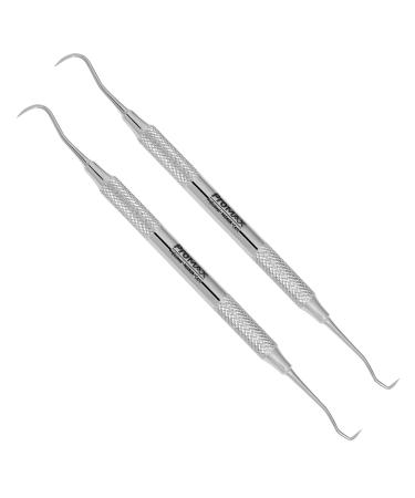 Professional Dental Tartar Scraper Tool - Double Ended Tartar Remover for Teeth, Dental Pick, Plaque Remover, Tooth Scraper - Added Tooth Cleaning at Home - 100% Surgical Stainless Steel-45-10127 (2) 2 Count (Pack of 1)