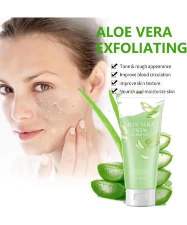 Aloe Vera Facial Scrub - Face Scrub Exfoliator - Aloe Vera Scrub Face Exfoliator - Dark Spot Remover for Face Scrub Gel - Clean Pore Dirt Oil Control - Moisturizing Hydrating Smooth Tender Refreshing - Buy Online on GoSupps.com