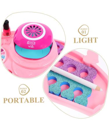Housoutil 1 Set Nail Art Set Toy Girls Manicure Kit Nail Dryer Kidcraft Playset Nail Art Decoration Kit Nail Art Kit Glitter Powder Toys Nail Polish Plastic Make up Kit Child Pink - Buy Online on GoSupps.com