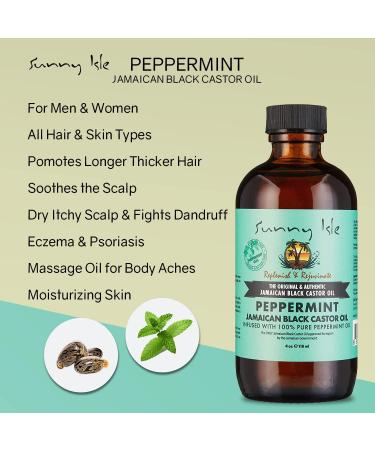 Sunny Isle Jamaican Black Castor Oil with Peppermint 118ml - Buy Online on GoSupps.com