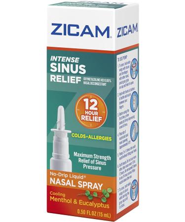 Zicam Intense Sinus Relief Nasal Spray - Cooling Menthol & Eucalyptus - 0.5 Fl Oz - Pack of 1 - Buy Online on GoSupps.com