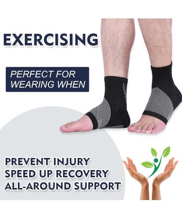 2 Pairs Comprex Ankle Sleeves - Neuropathy Pain Relief Socks for Women | Plantar Fasciitis & Achilles Tendonitis Support (XL Black - Buy Online on GoSupps.com