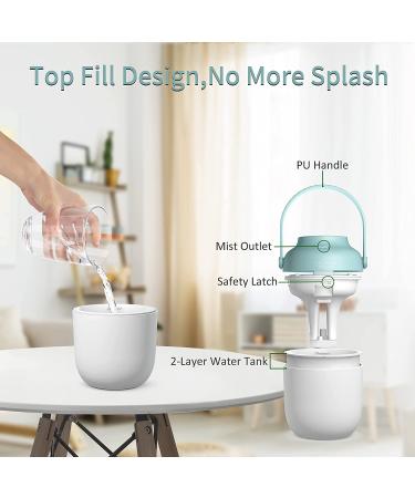 ASAKUKI Cordless Essential Oil Diffuser | Portable Diffuser with 3 Adjustable Warm Lights | Wireless Aromatherapy for Camping, Travel & Home | Blue - Buy Online on GoSupps.com