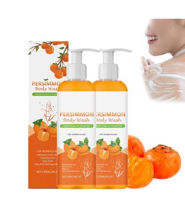 ZLHHRZJX Persimmon shower gel against body odor natural shower gel to eliminate strong odors restores skin freshness deep cleansing after workout to brighten (2