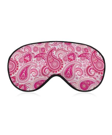 Pink Elements Paisley Sleep Mask for Women Adjustable Sleeping Eye Shades Cover with Elastic Strap
